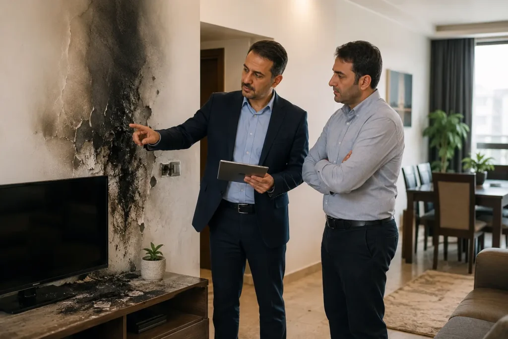 ارزیابی خسارت آتش‌سوزی منزل توسط کارشناس بیمه
